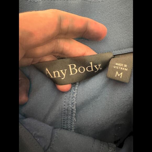 Anybody All-Streth Twill Wide Leg Cropped Pants Dusk Blue Medium Pockets Casual - Picture 14 of 14